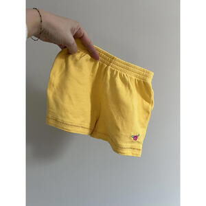 Vintage 90s McKids Yellow Floral Detail Shorts, Size 4, 100% Cotton